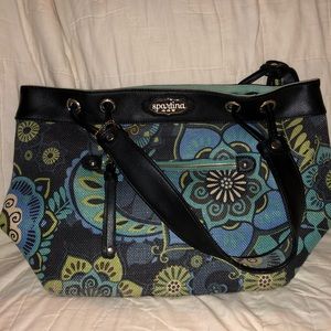 blue + green spartina bag